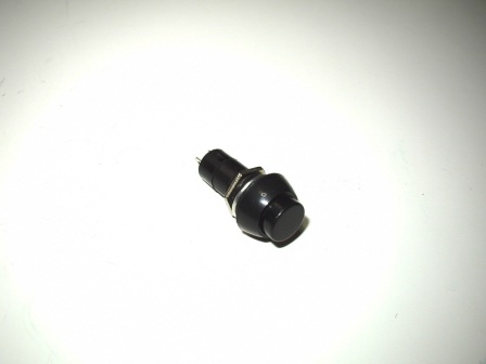 Momentary On Push Button (S.P.S.T) (Round Button / Black) (Mounts In A Hole 12mm Aprox 7/16 In) (Item #0014) $.90